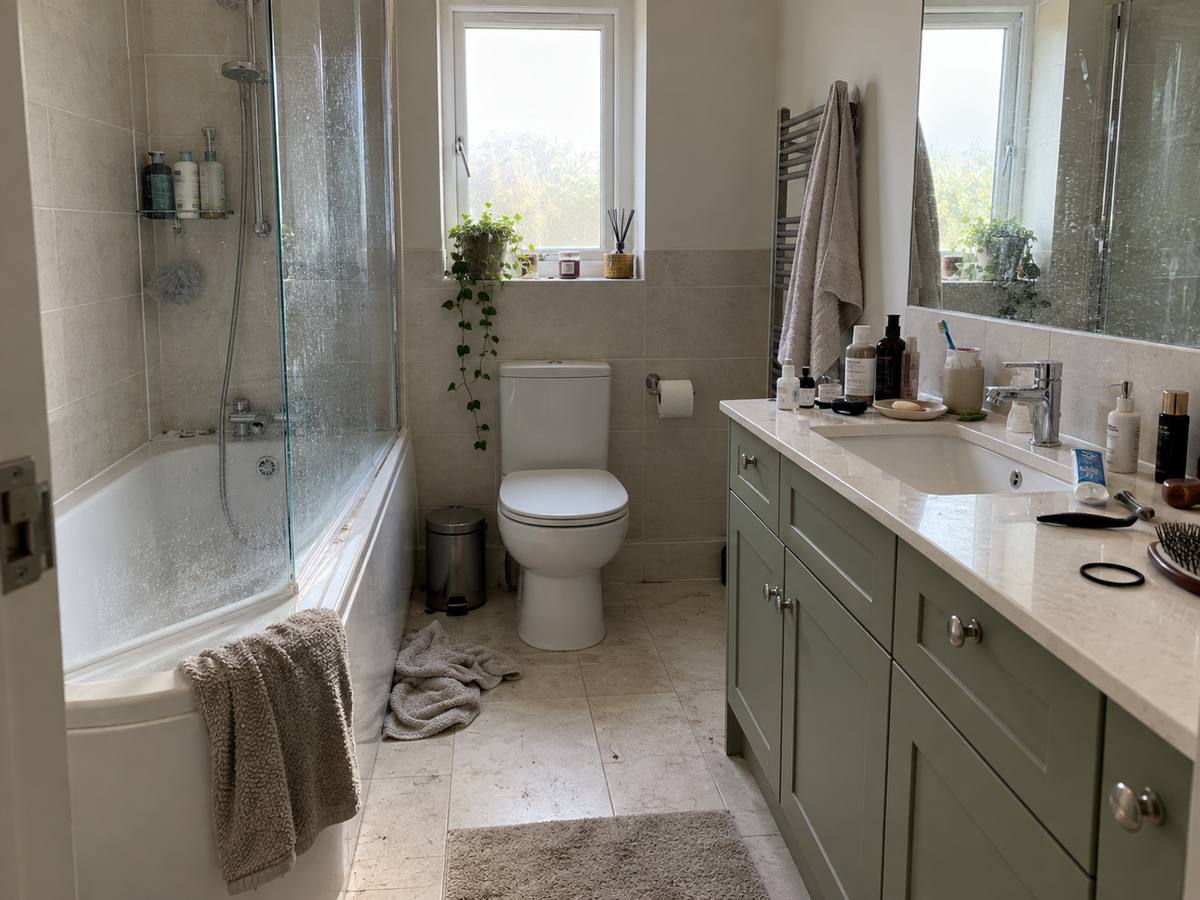 The bathroom before cleaning