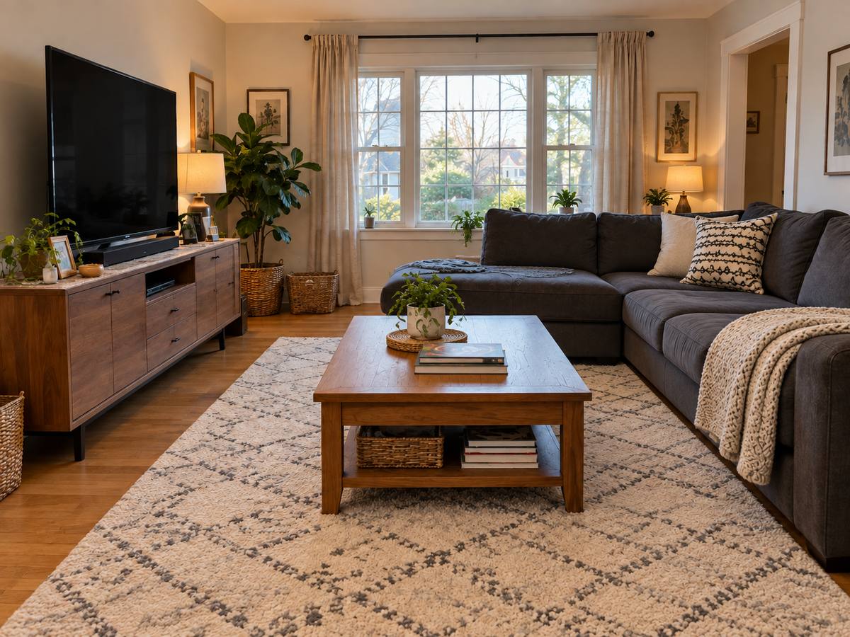 The living room after a Bright Haven cleaning