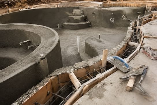 Pool under construction
