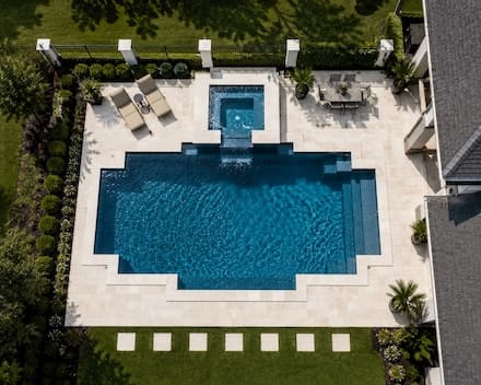 Aerial view of custom pool