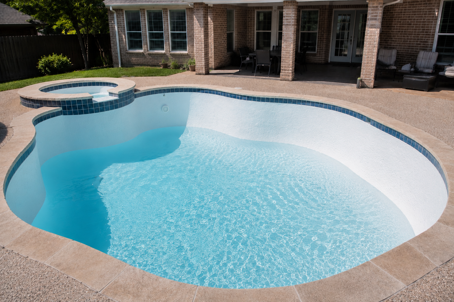 Pool after tile replacement