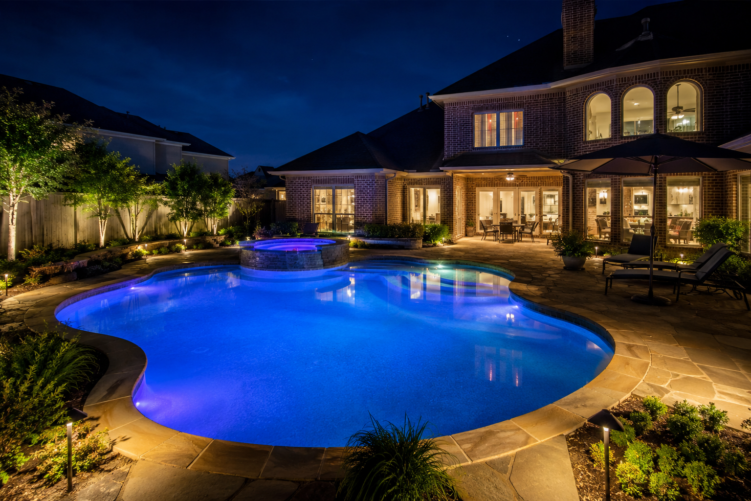 Pool after LED lighting