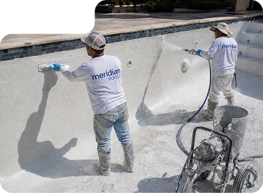 Fresh pool replastering